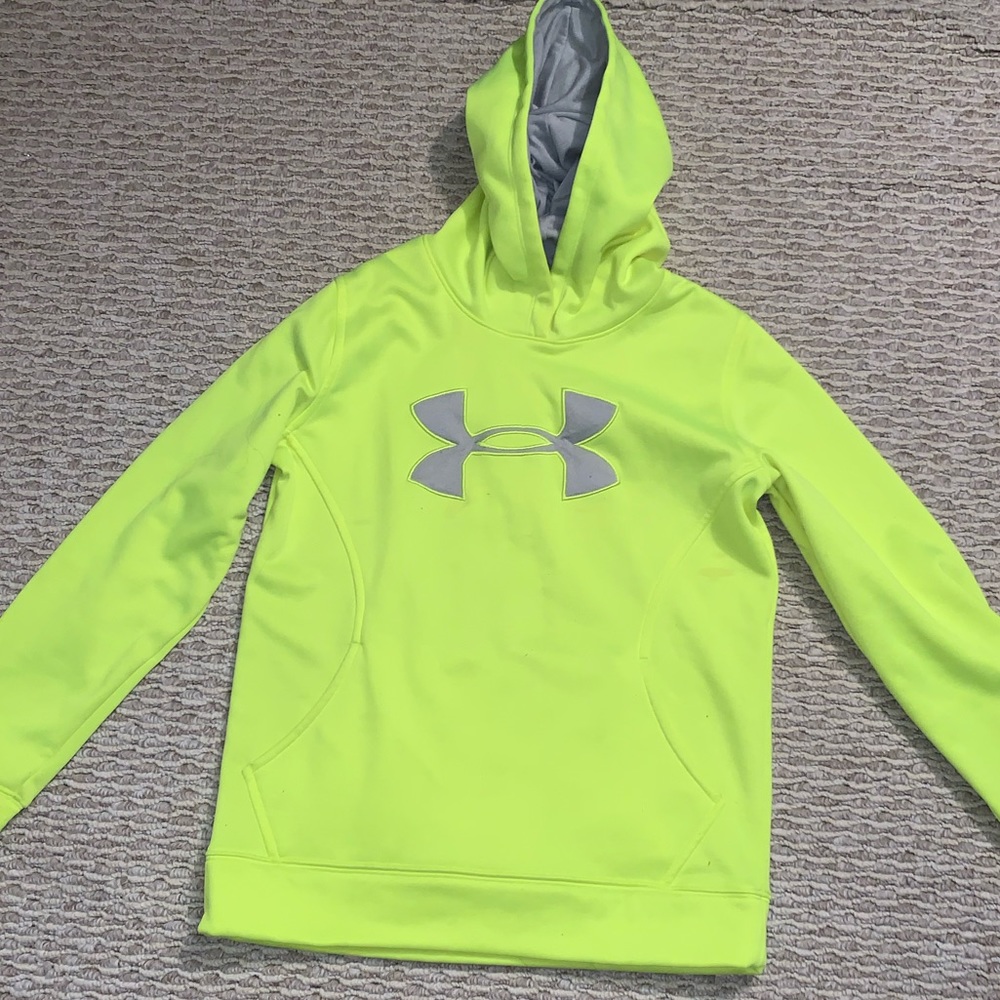 neon under armour hoodie size youth medium